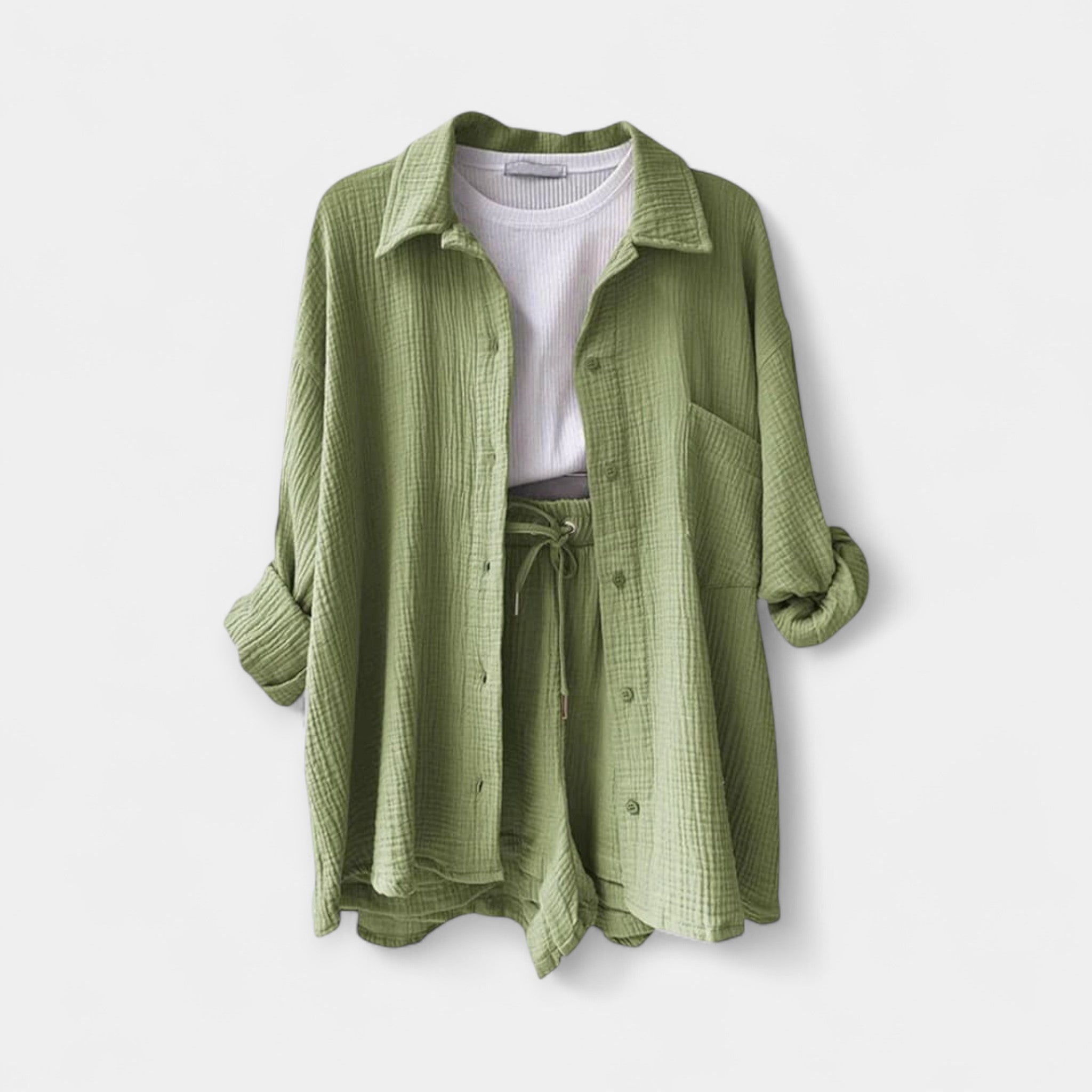 Dvoudílná letní souprava topu a šortek