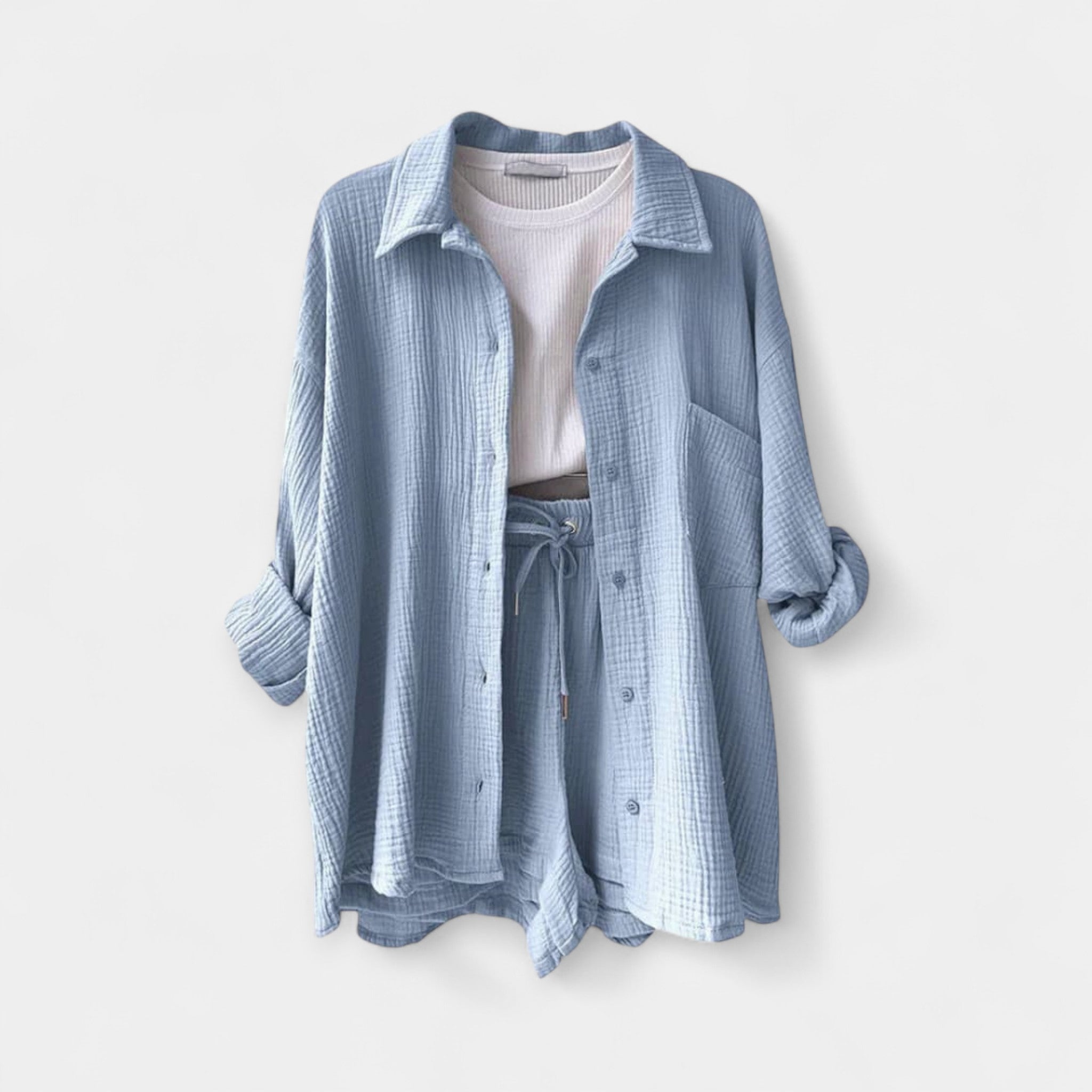 Dvoudílná letní souprava topu a šortek