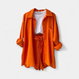 Dvoudílná letní souprava topu a šortek