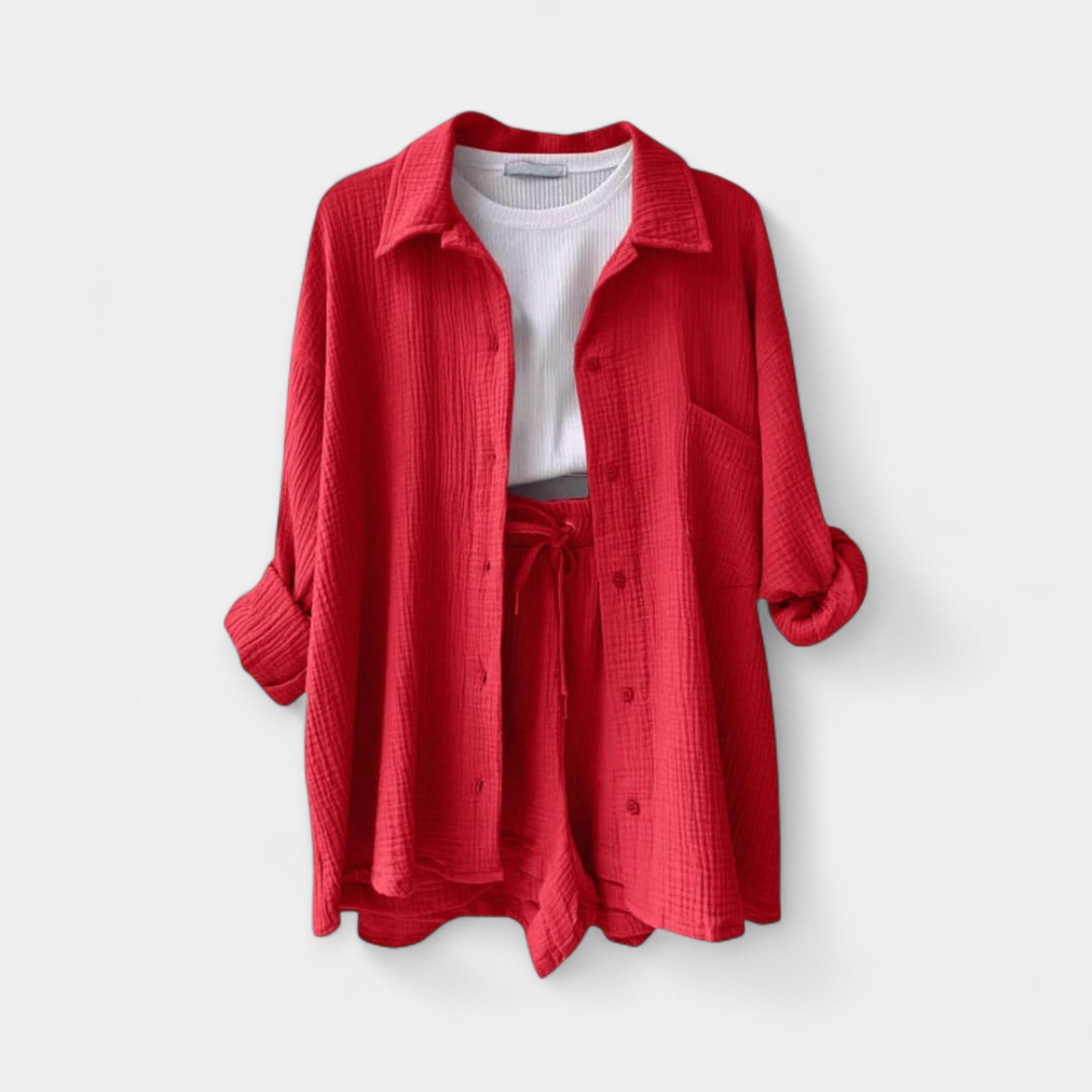 Dvoudílná letní souprava topu a šortek