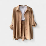 Dvoudílná letní souprava topu a šortek