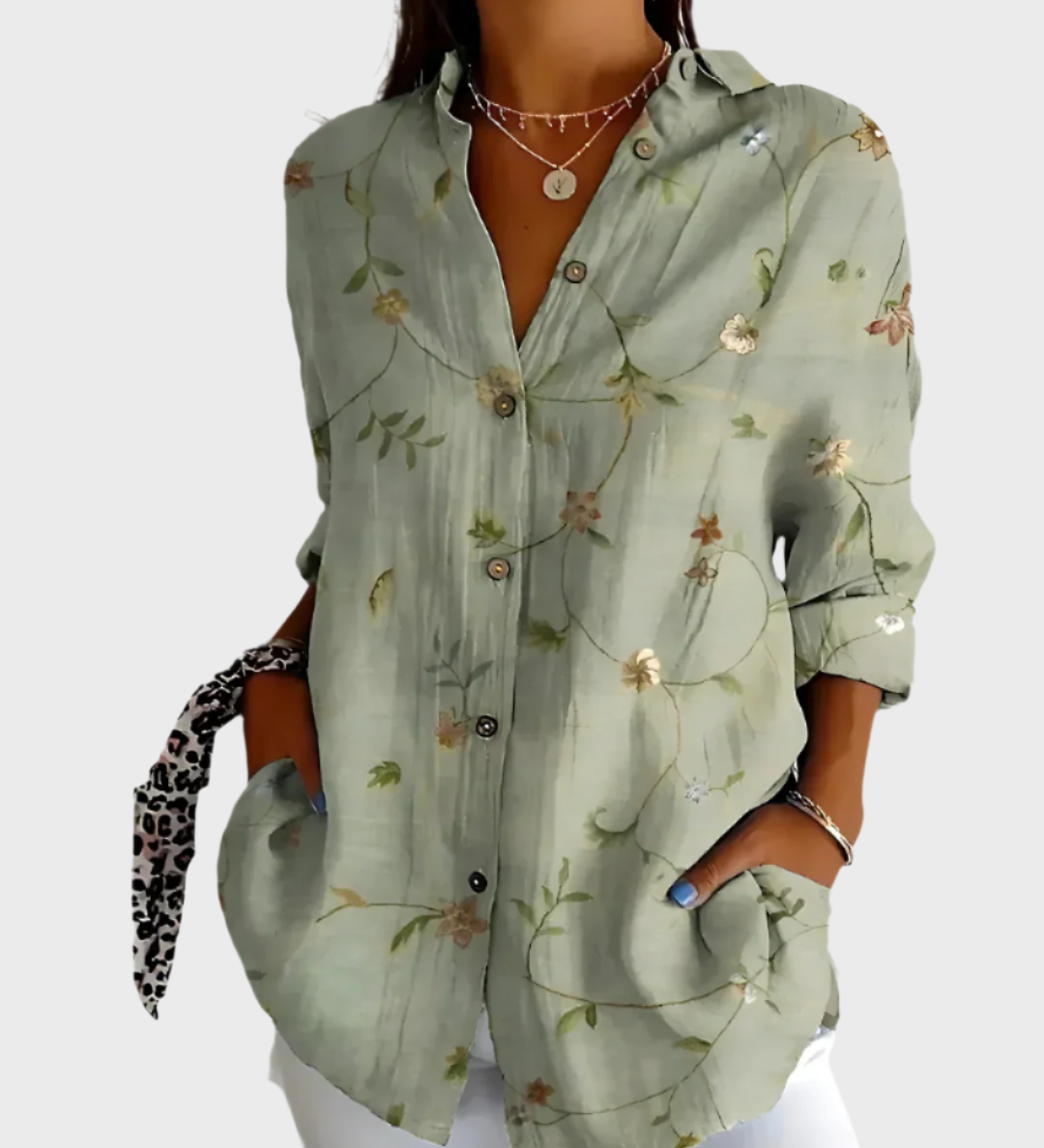 Bavlněná halenka s květinovým vzorem