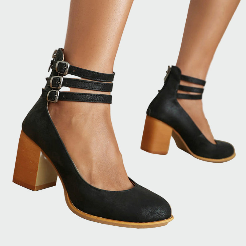 Káa™ | Elegantní sandály s širokým podpatkem