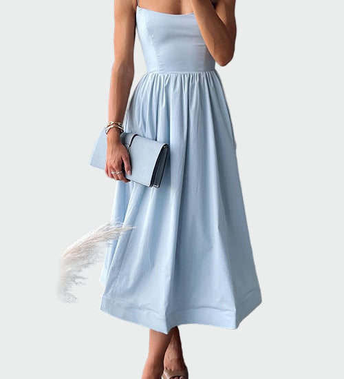 Elegantní midi šaty s ramínky