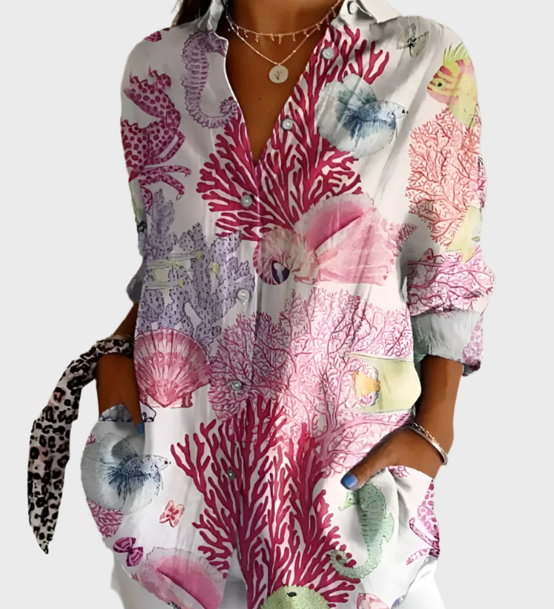 Bavlněná halenka s květinovým vzorem