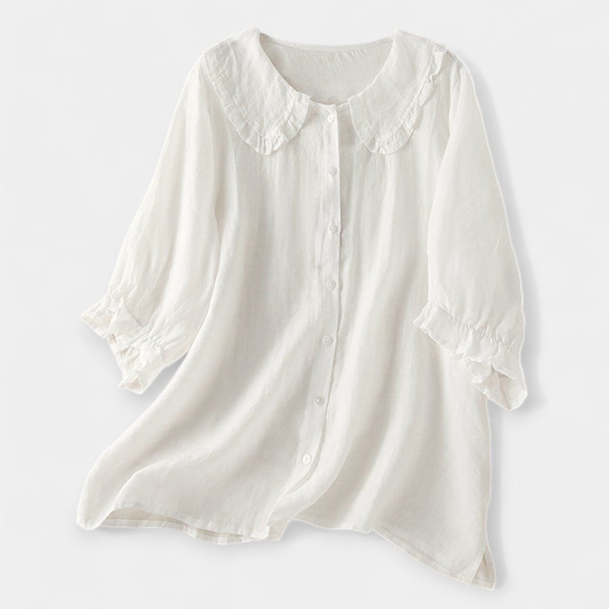 Halenka s pruhy a ozdobným límečkem