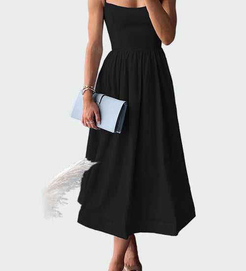 Elegantní midi šaty s ramínky