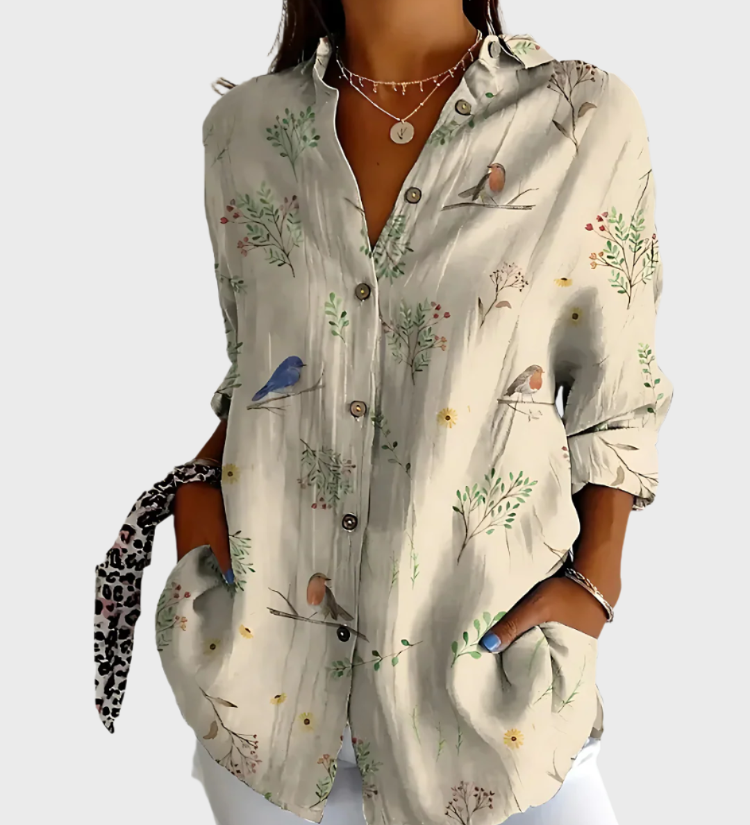 Bavlněná halenka s květinovým vzorem