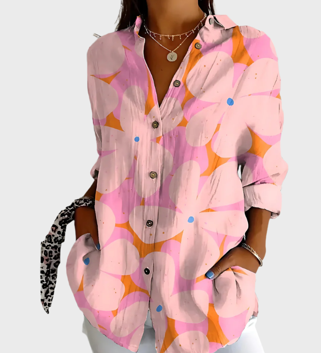 Bavlněná halenka s květinovým vzorem