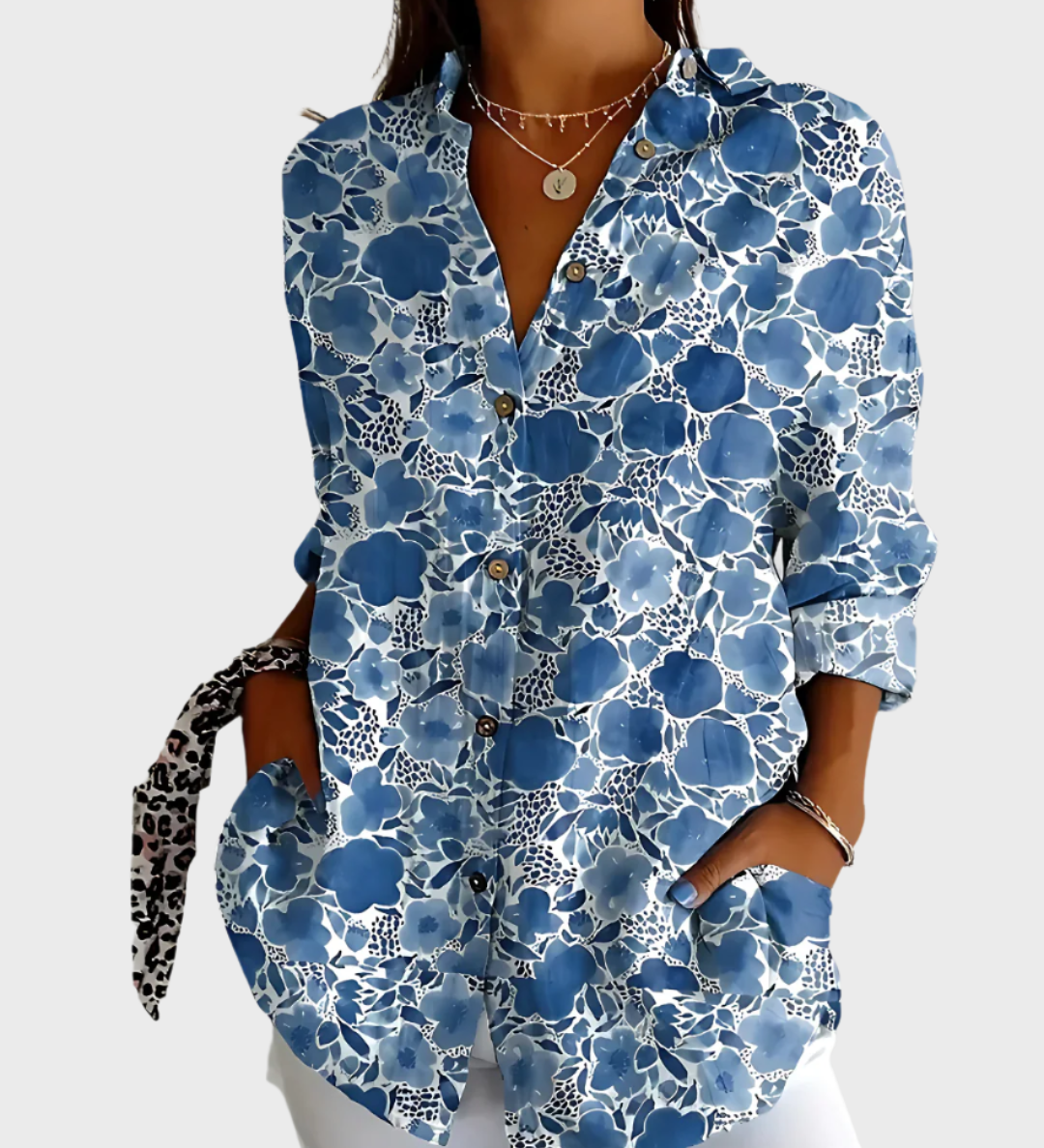 Bavlněná halenka s květinovým vzorem