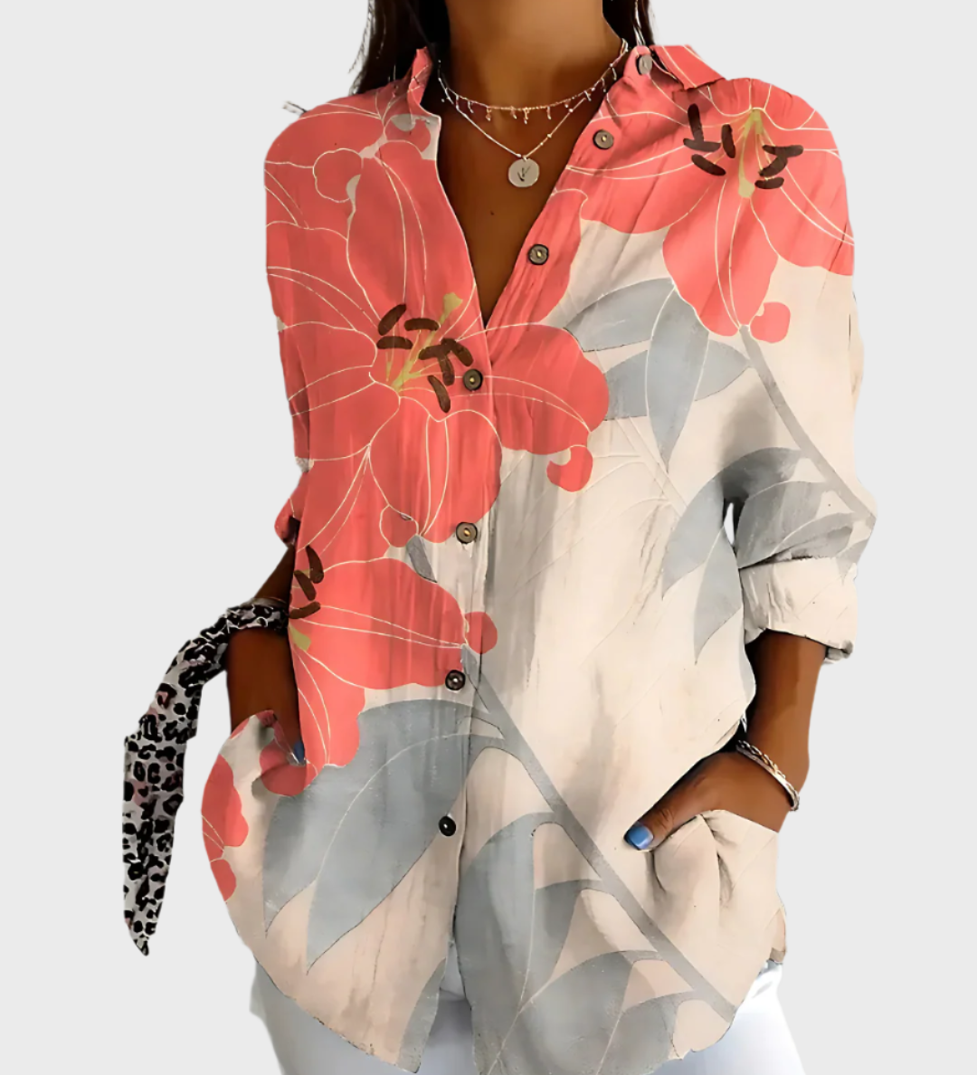 Bavlněná halenka s květinovým vzorem