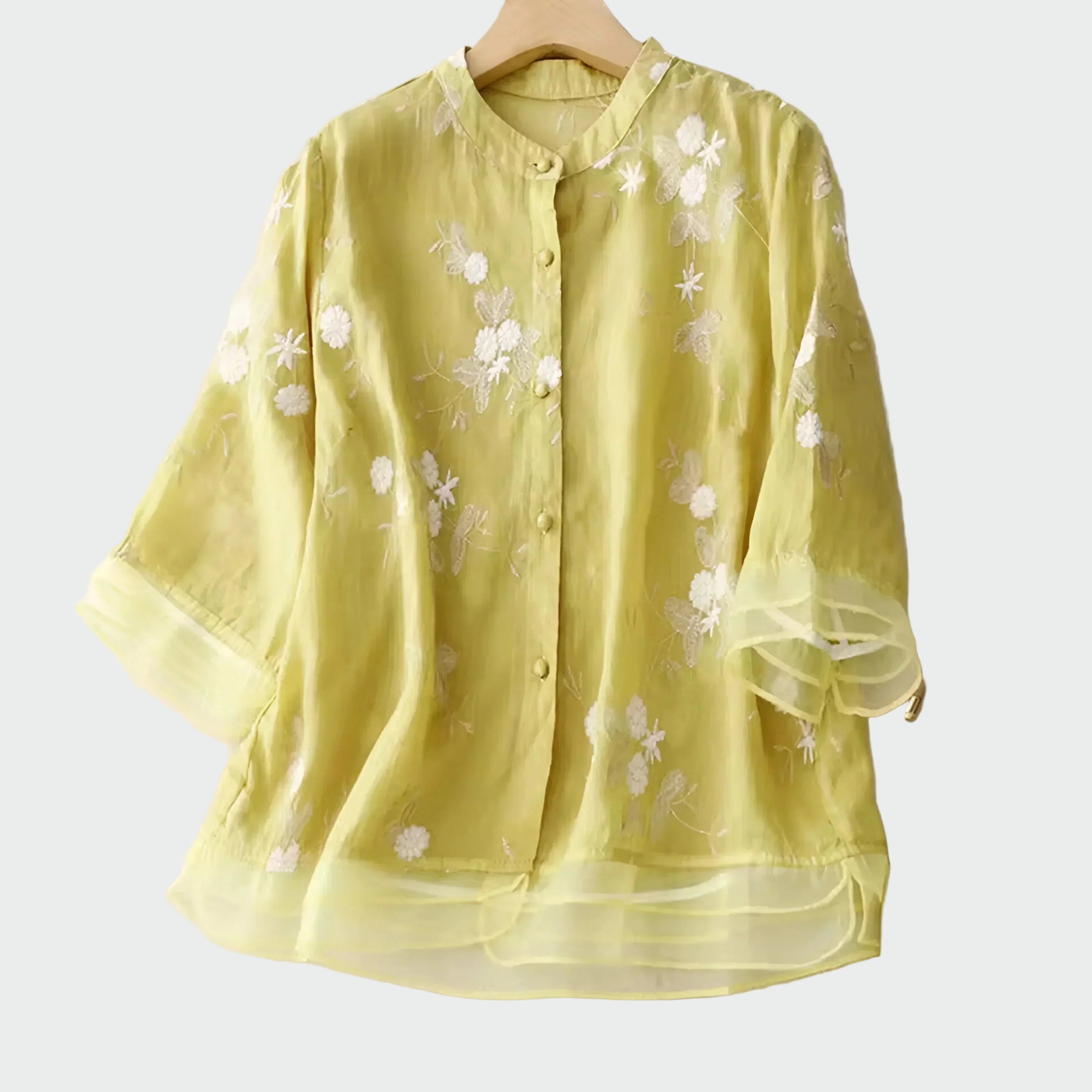 Bavlněná blůza s vyšitými květinami