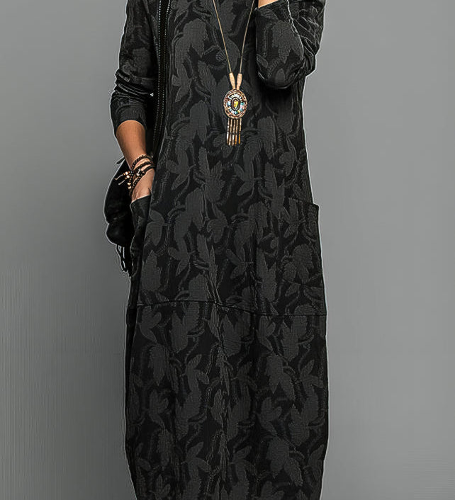 Cassie | Ležérní zimní šaty s kulatým výstřihem