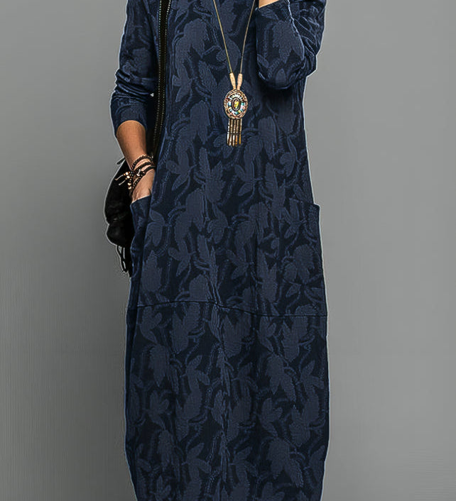 Cassie | Ležérní zimní šaty s kulatým výstřihem