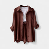 Dvoudílná letní souprava topu a šortek