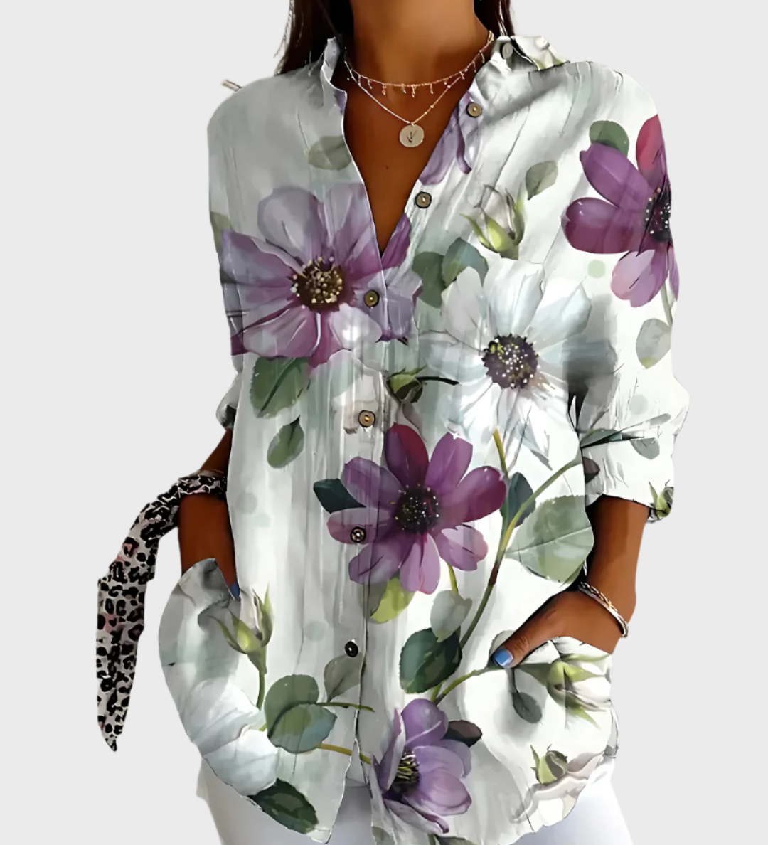 Bavlněná halenka s květinovým vzorem