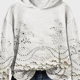 Mikina s kapucí z krajky zelené louky