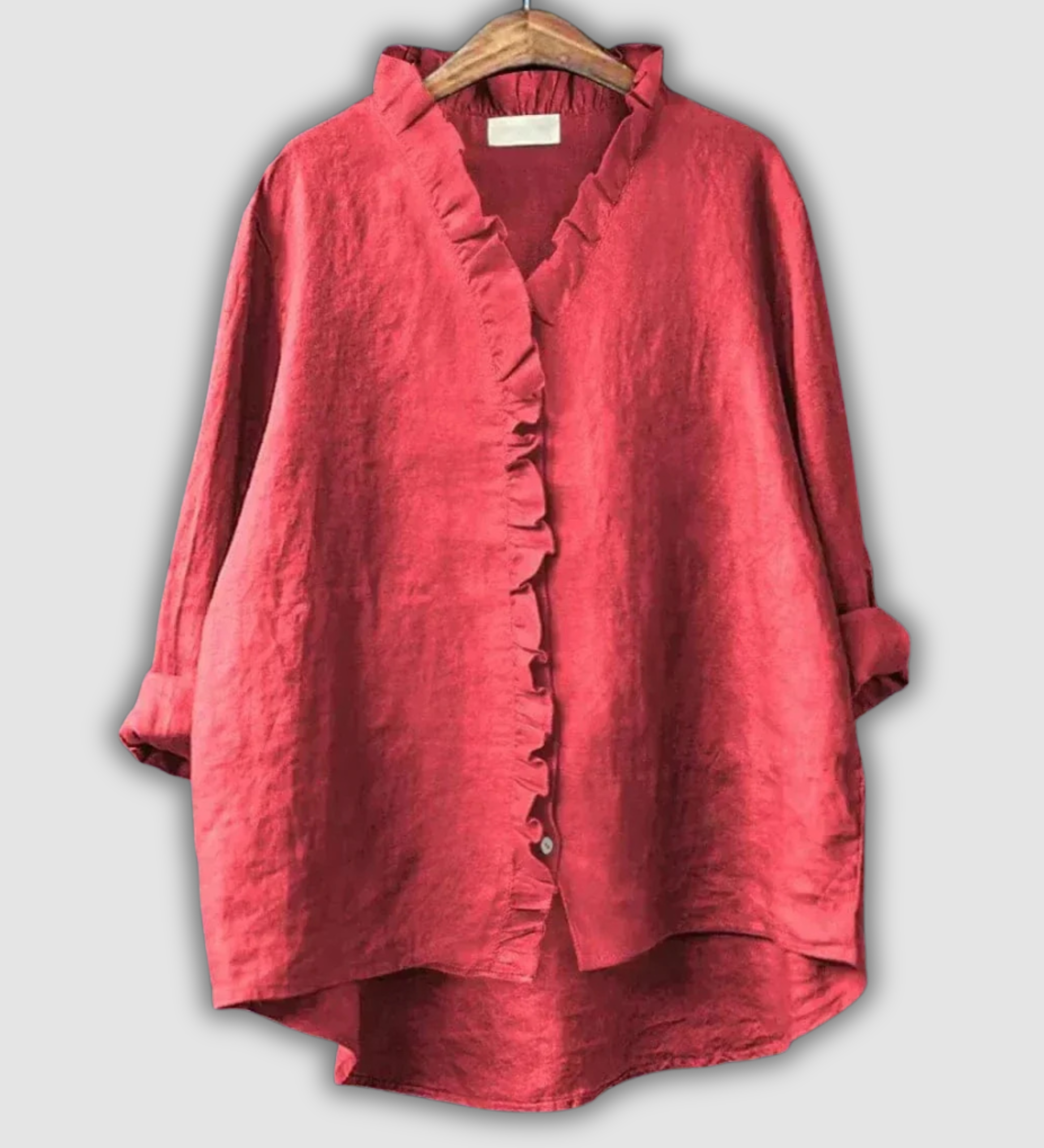 Lněná blůza hnědá klid