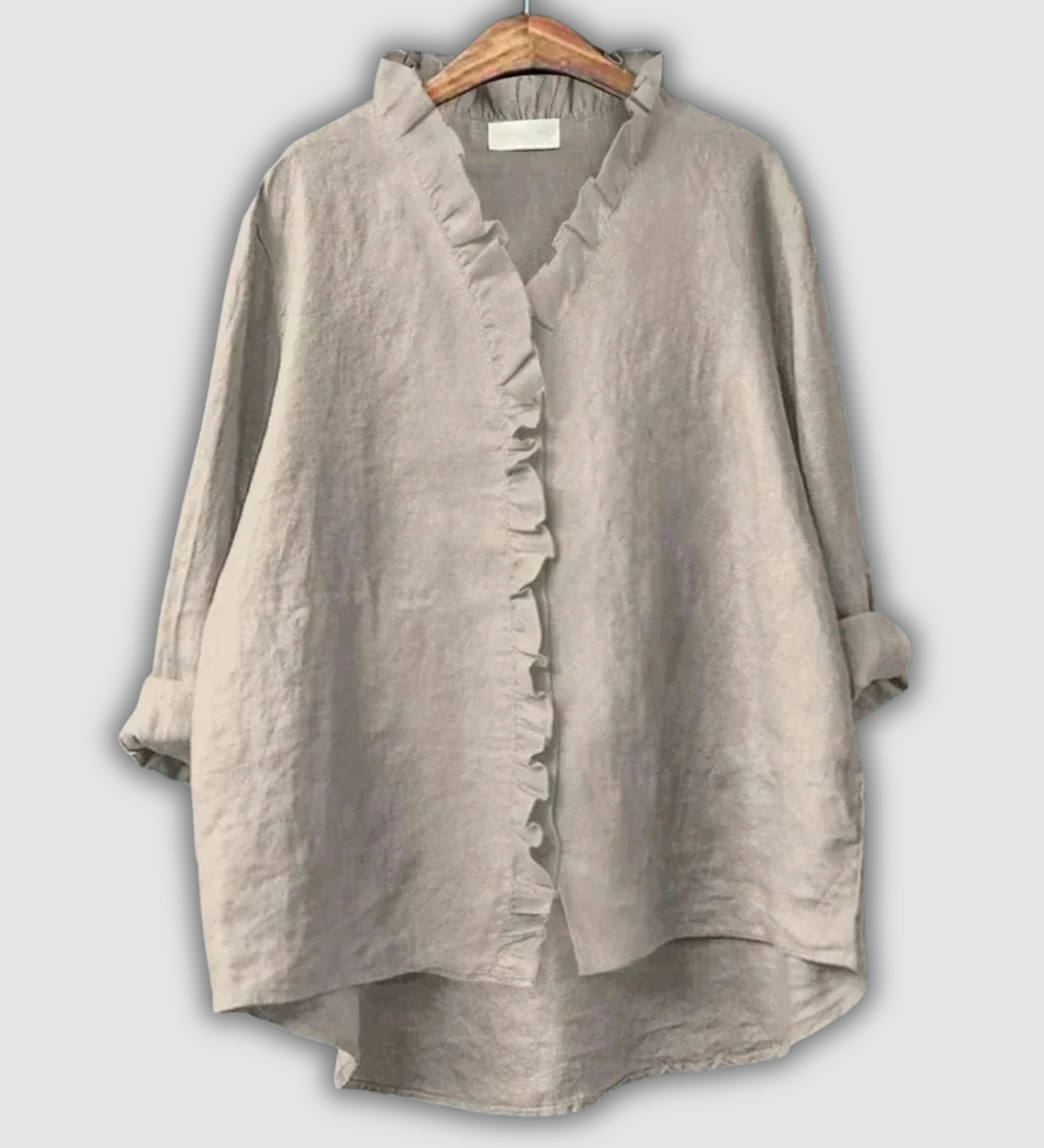 Lněná blůza hnědá klid