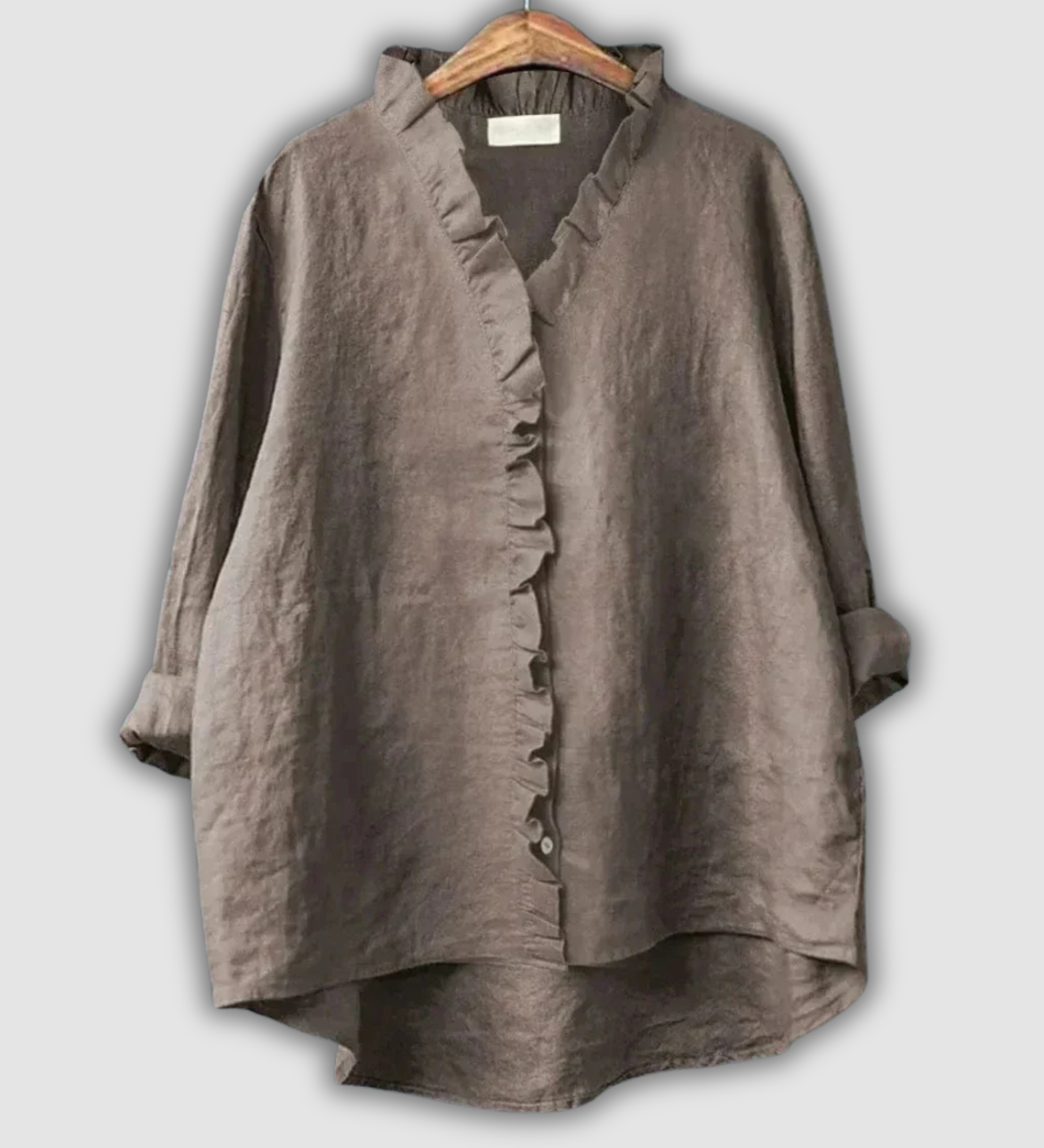 Lněná blůza hnědá klid