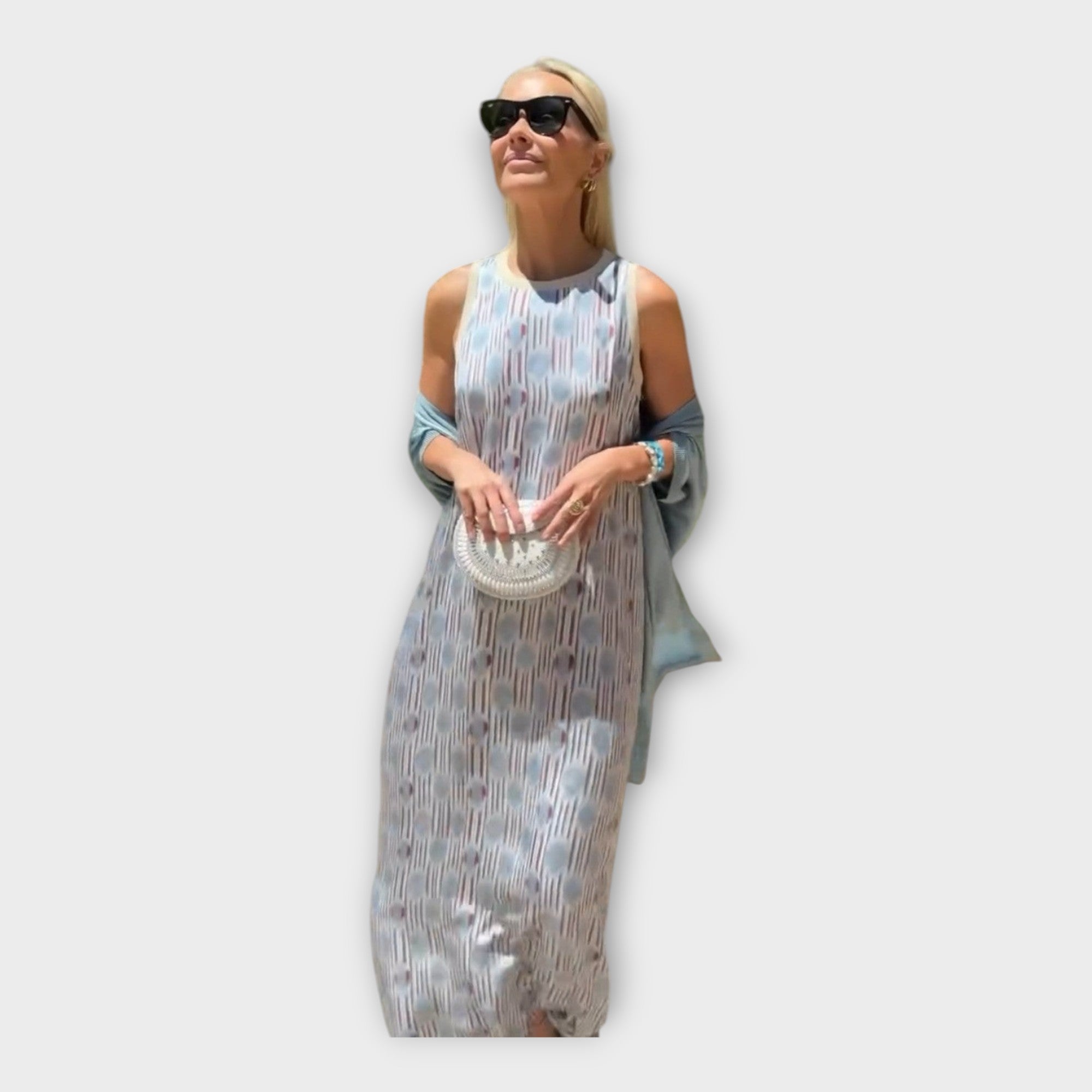 Maxi Šaty s Geometrickým Vzorem