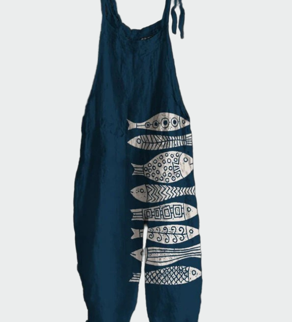 Retro overal s květinovým vzorem – Elegantní styl a pohodlí