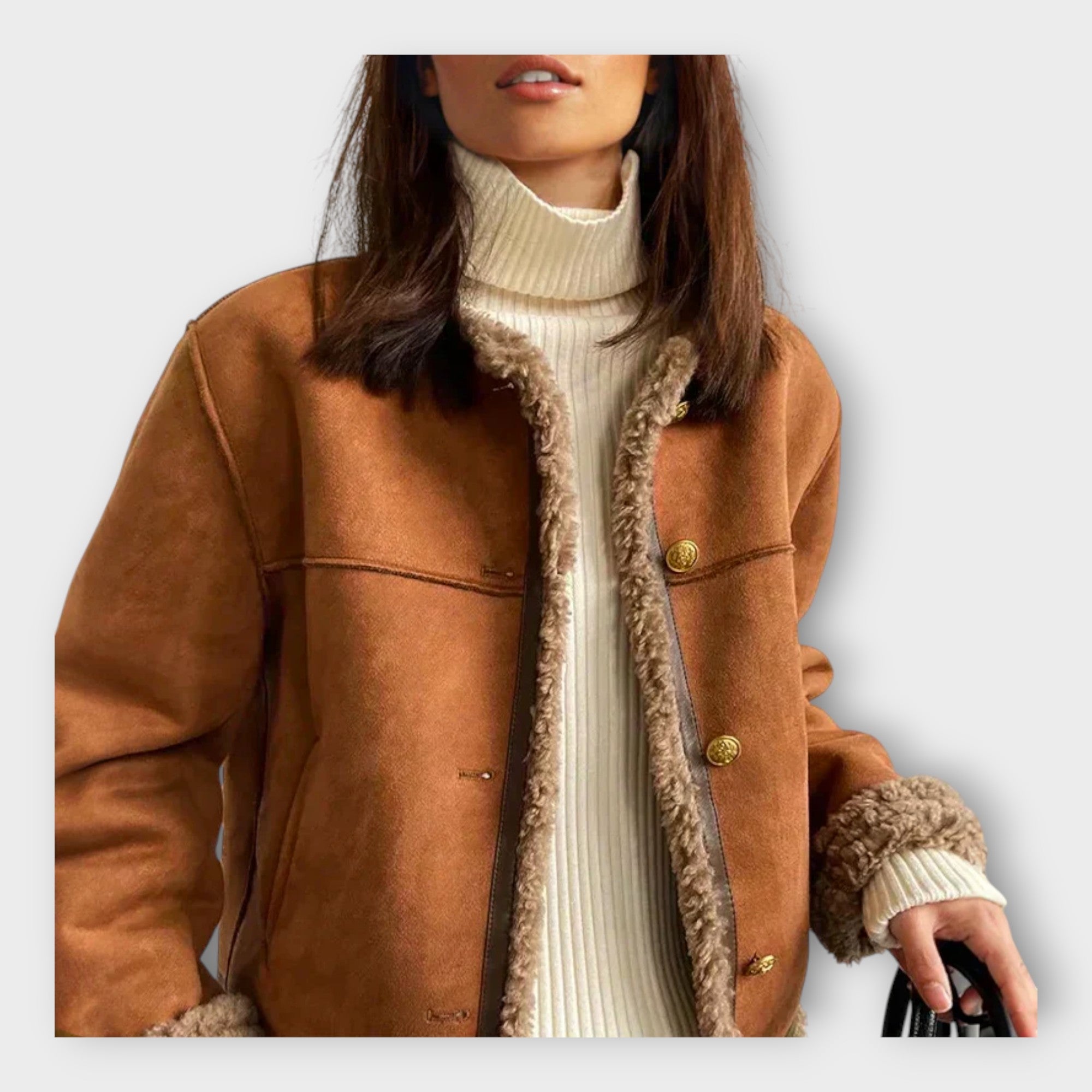 Elegantní kožené sako s teplou podšívkou a nadčasovým stylem