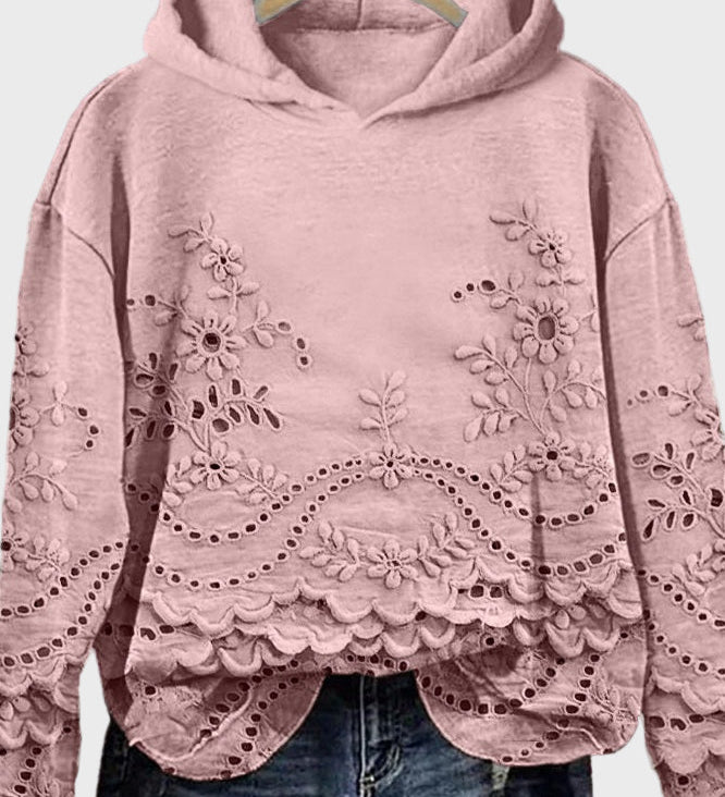 Mikina s kapucí z krajky zelené louky